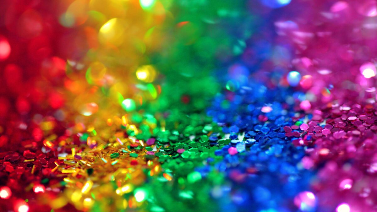 colour idioms - rows of glitter in colour order