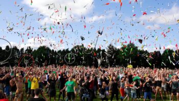 there their they're having fun at a festival