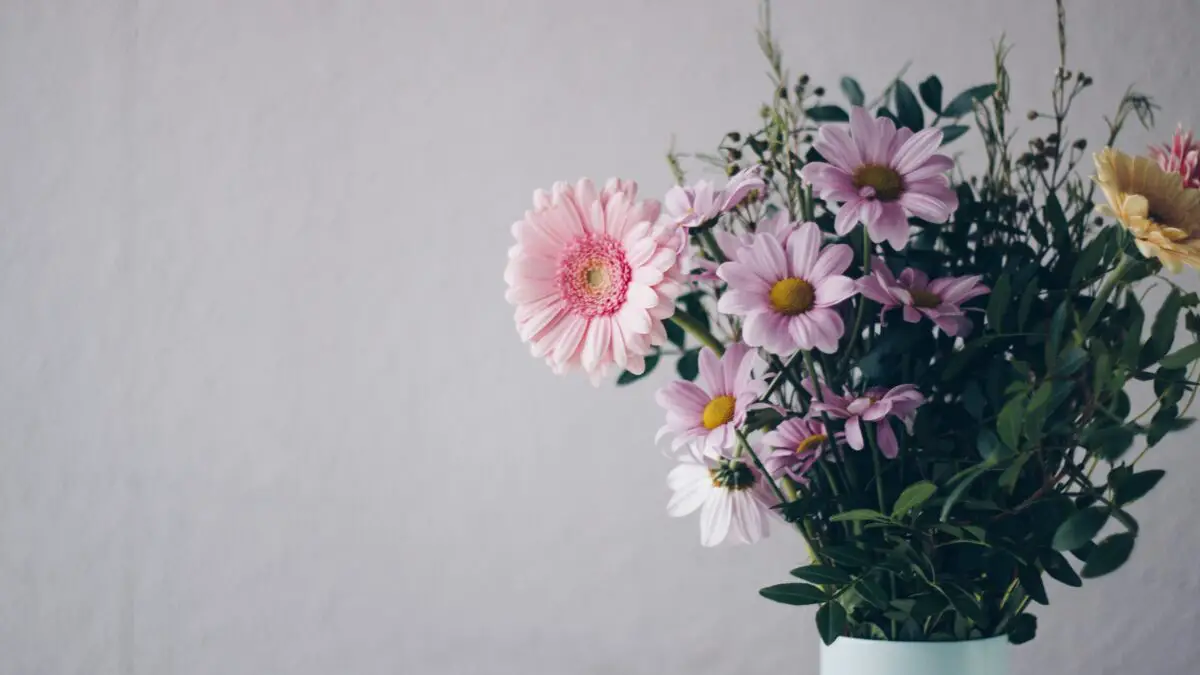 Flower idioms - purple flowers in a vase
