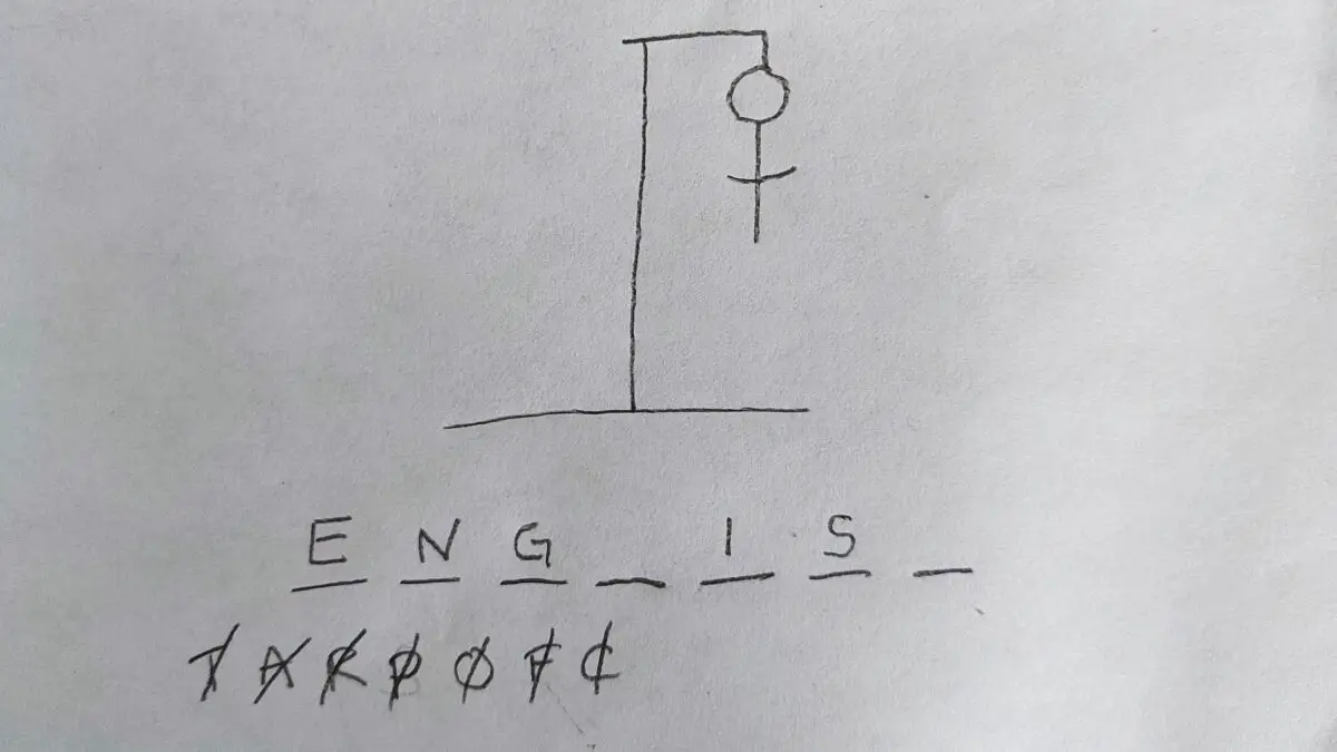 playing hangman game for learning english