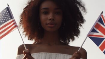 woman wondering about british vs american spelling differences