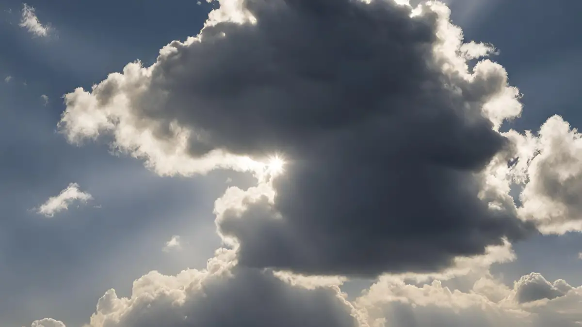 A cloud with a silver lining to illustrate the idiom