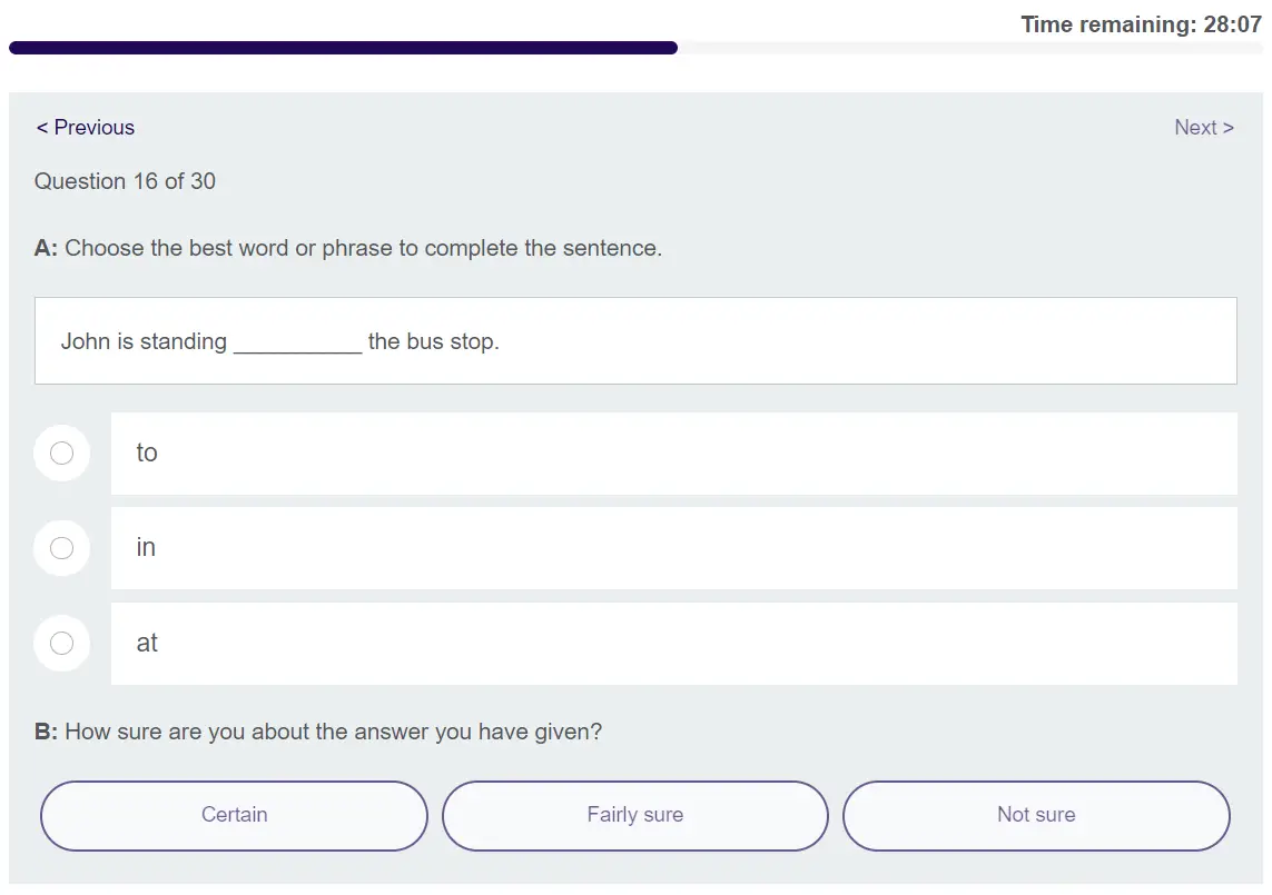 British Council English Level Test